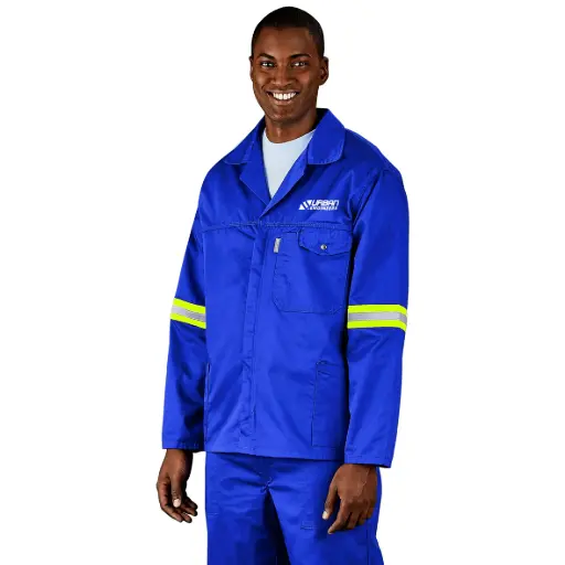 Site Premium Two-Tone Polycotton Jacket - Reflective Arms - Yellow Tape